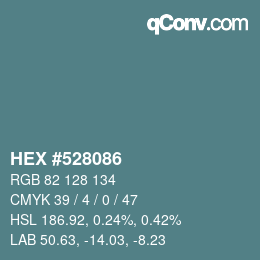カラーコード: HEX #528086 | qconv.com