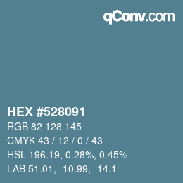 カラーコード: HEX #528091 | qconv.com