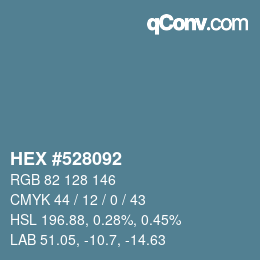 Color code: HEX #528092 | qconv.com