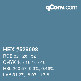 カラーコード: HEX #528098 | qconv.com