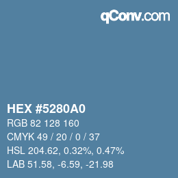カラーコード: HEX #5280A0 | qconv.com