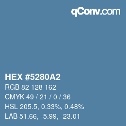 Farbcode: HEX #5280A2 | qconv.com