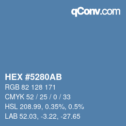 カラーコード: HEX #5280AB | qconv.com