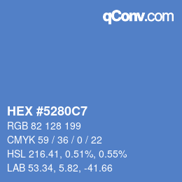 颜色代码: HEX #5280C7 | qconv.com