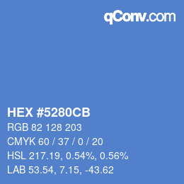 カラーコード: HEX #5280CB | qconv.com
