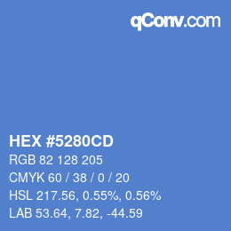 カラーコード: HEX #5280CD | qconv.com
