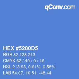 Farbcode: HEX #5280D5 | qconv.com