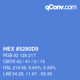 カラーコード: HEX #5280D9 | qconv.com