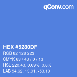Color code: HEX #5280DF | qconv.com