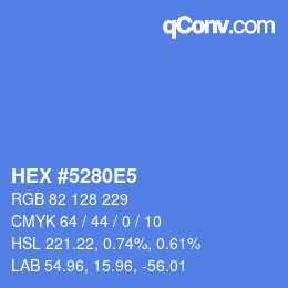 カラーコード: HEX #5280E5 | qconv.com