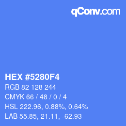 カラーコード: HEX #5280F4 | qconv.com