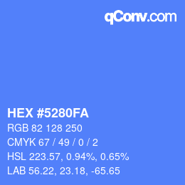 Color code: HEX #5280FA | qconv.com