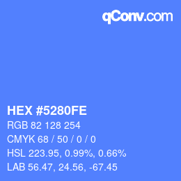 Color code: HEX #5280FE | qconv.com