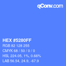 カラーコード: HEX #5280FF | qconv.com