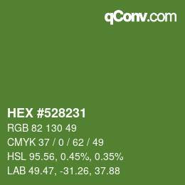 Farbcode: HEX #528231 | qconv.com