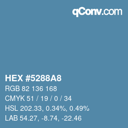 Color code: HEX #5288A8 | qconv.com