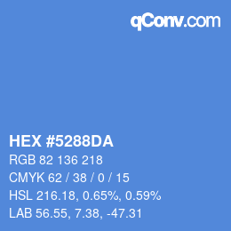 颜色代码: HEX #5288DA | qconv.com