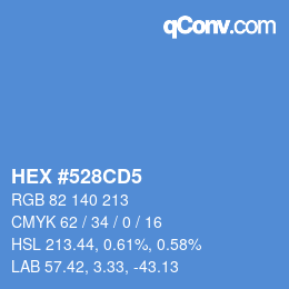 カラーコード: HEX #528CD5 | qconv.com