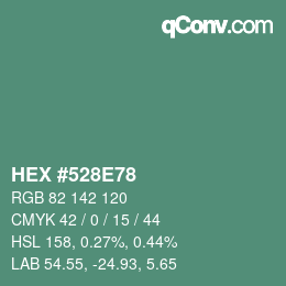 Color code: HEX #528E78 | qconv.com
