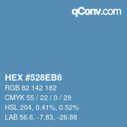 カラーコード: HEX #528EB6 | qconv.com