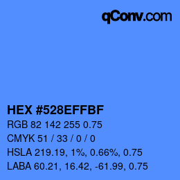 Farbcode: HEX #528EFFBF | qconv.com
