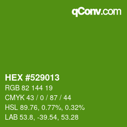 Color code: HEX #529013 | qconv.com