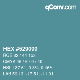 Color code: HEX #529099 | qconv.com