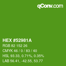 Color code: HEX #52981A | qconv.com