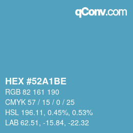 カラーコード: HEX #52A1BE | qconv.com