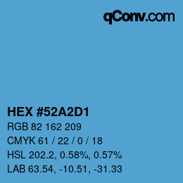 颜色代码: HEX #52A2D1 | qconv.com