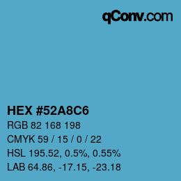 Color code: HEX #52A8C6 | qconv.com