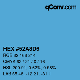 カラーコード: HEX #52A8D6 | qconv.com