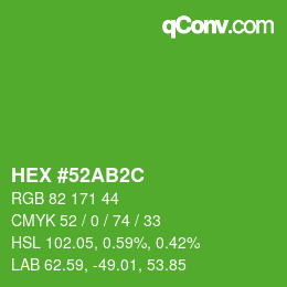 Color code: HEX #52AB2C | qconv.com