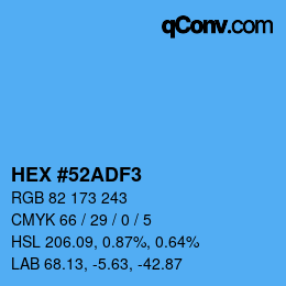 Color code: HEX #52ADF3 | qconv.com