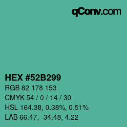 颜色代码: HEX #52B299 | qconv.com