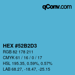 カラーコード: HEX #52B2D3 | qconv.com