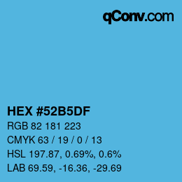 Color code: HEX #52B5DF | qconv.com