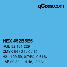 Color code: HEX #52B5E5 | qconv.com