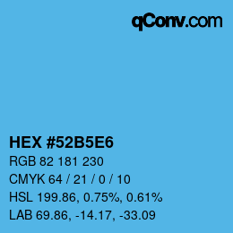 Color code: HEX #52B5E6 | qconv.com