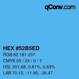 カラーコード: HEX #52B5ED | qconv.com