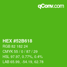Color code: HEX #52B618 | qconv.com