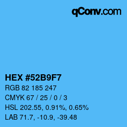 Color code: HEX #52B9F7 | qconv.com