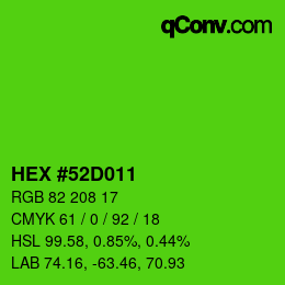 Color code: HEX #52D011 | qconv.com