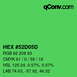 Color code: HEX #52D05D | qconv.com