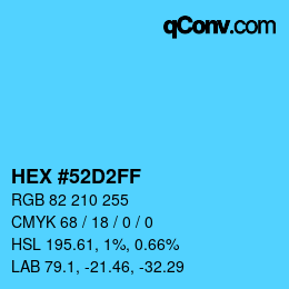 Color code: HEX #52D2FF | qconv.com