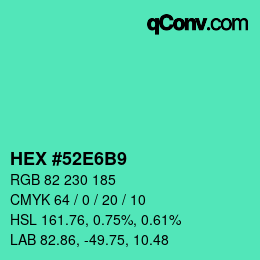 Color code: HEX #52E6B9 | qconv.com