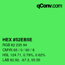 Código de color: HEX #52EB5E | qconv.com