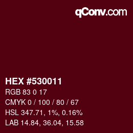 カラーコード: HEX #530011 | qconv.com