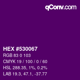 Color code: HEX #530067 | qconv.com