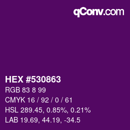 颜色代码: HEX #530863 | qconv.com